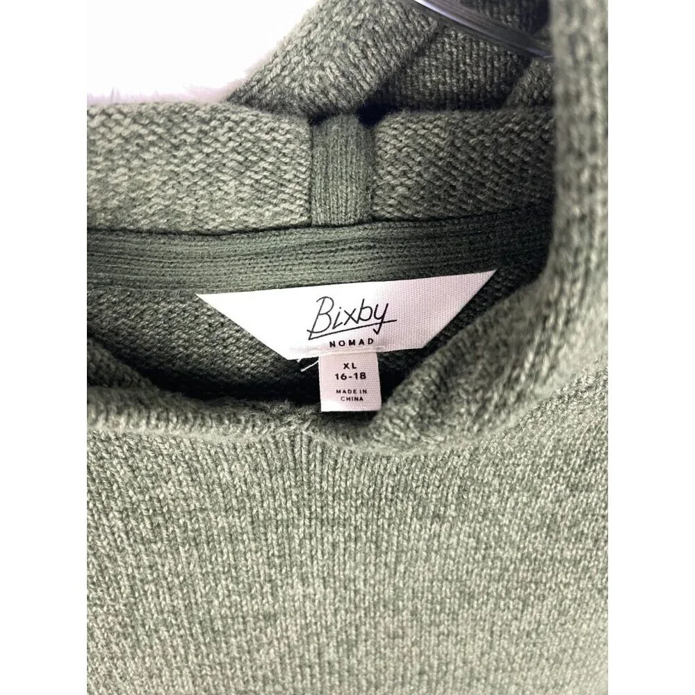 Bixby Nomad XL 16/18 Green Hooded Sweater Front Pocket Pouch Long Sleeve - Picture 8 of 8